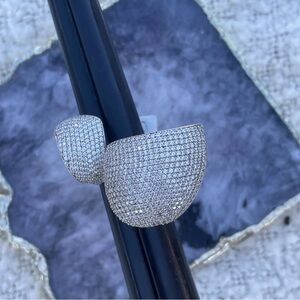 .925 Sterling Silver & White Sapphire Ring Fine Jewelry Gifts Cocktail Glamour